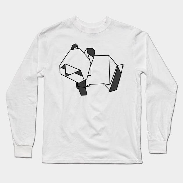 Panda Origami Art Modern Love Pandas Gift Simple China Long Sleeve T-Shirt by Kibo2020